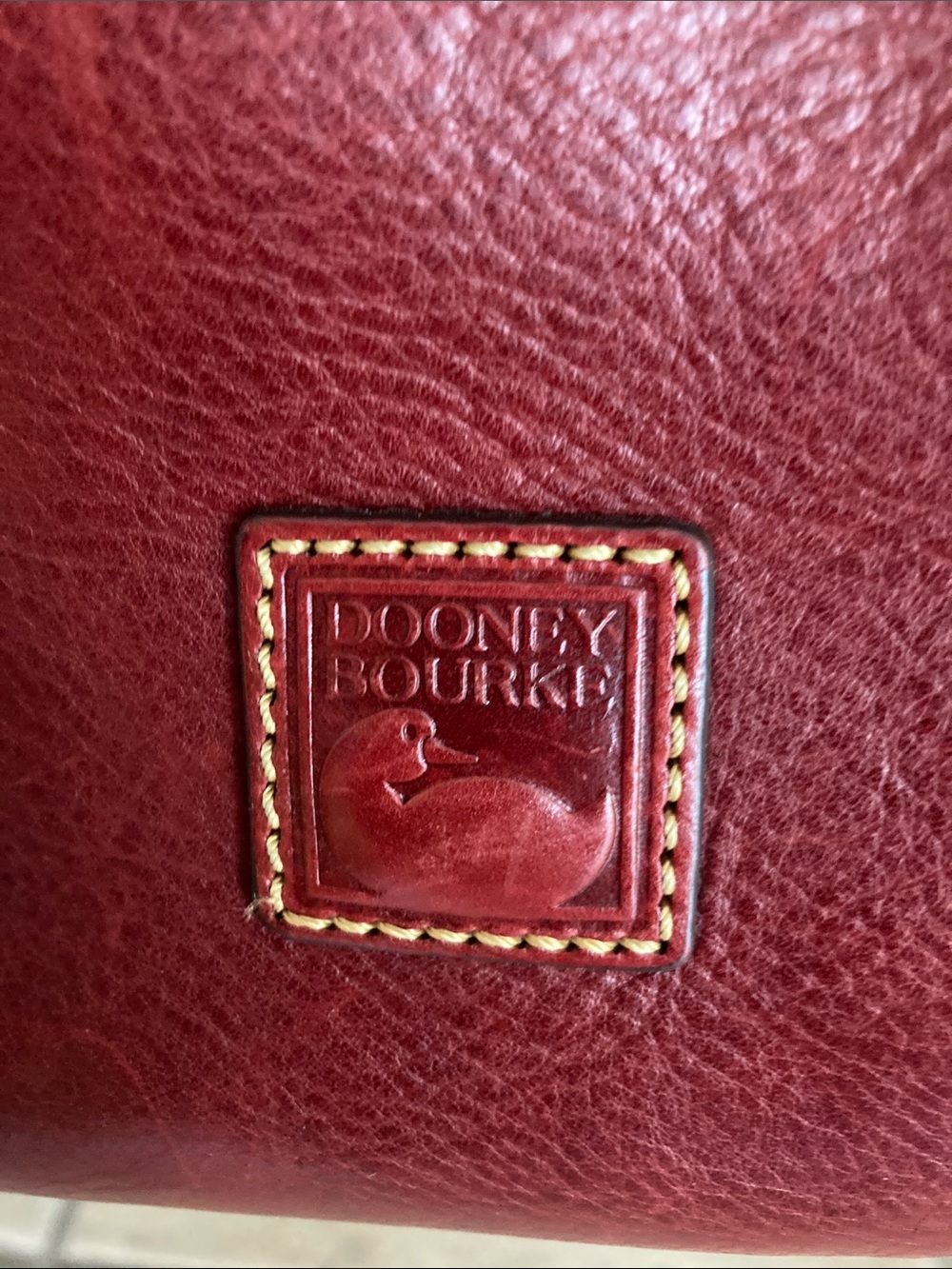 Dooney & Bourke Burgundy Leather Crossbody with Brass Hardware - Picture 3 of 14